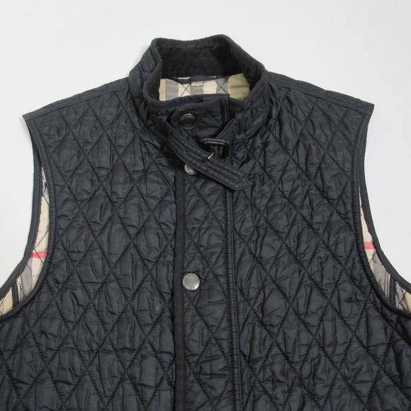 Burberry Brit Men's Diamond Quilted Vest Black Size M - Picture 2 of 12
